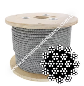 19x7 Nuflex Çelik Özlü Kırmızı Damar Kanca Halatı 12mm (300 Metre)